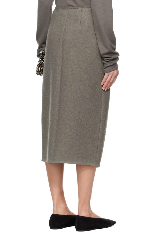 Rier Gray Walker Midi Skirt, photo 3 of 4 from SSENSE
