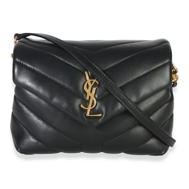 Saint Laurent Black Y Quilted Calfskin Monogram Toy Loulou Crossbody in Black Calfskin from myGemma