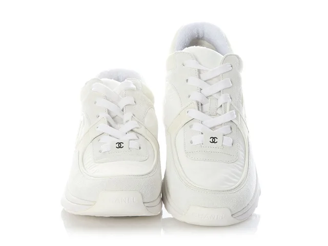 Chanel White CC Sneakers in White Calfskin from Ann's Fabulous Finds, photo 2 of 2