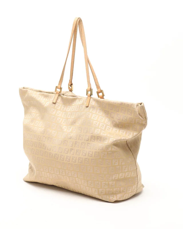 Fendi Zucchino Roll Tote Bag in Canvas from A Retro Tale, photo 3 of 12