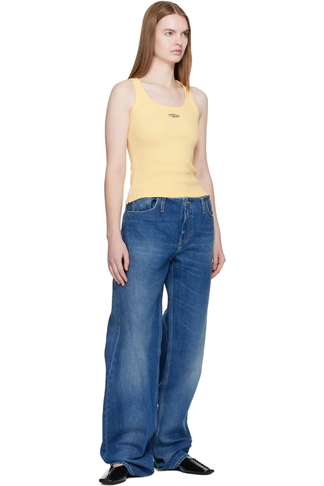 Casablanca Yellow Corrosion Ribbed Tank Top, photo 4 of 4 from SSENSE