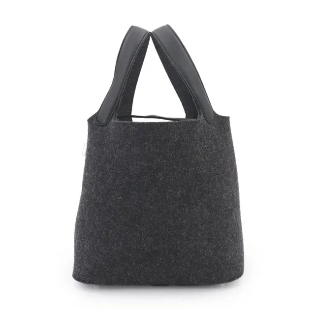 Hermès Picotin Lock MM Hand Bag Felt Veau Swift Graphite Black in Black Swift leather from Luxury Promise