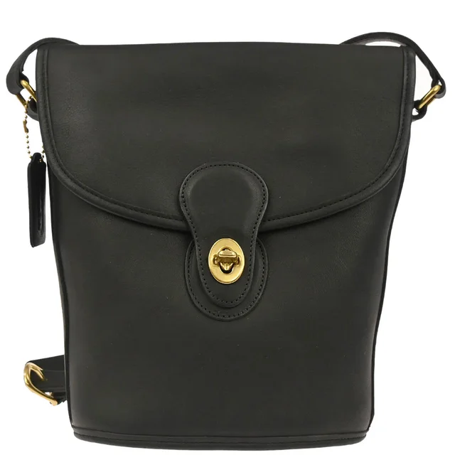 Coach Black Leather Shoulder Bag in Black Leather from AMORE Vintage Tokyo