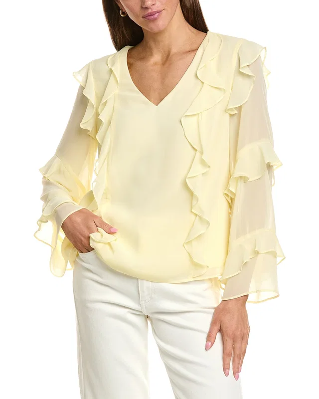 1.STATE Long Sleeve Ruffle Top, image 1 of 1 from Rue La La
