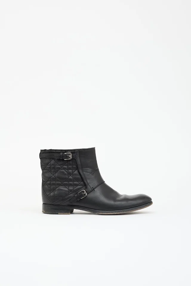 Dior Leather Cannage Ankle Boot in Leather from VSP Consignment