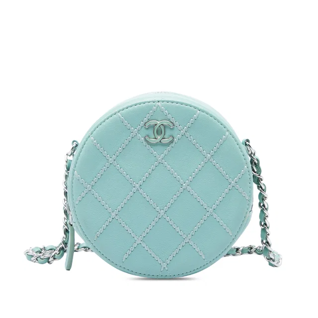 Blue Chanel Quilted Lambskin Ultimate Stitch Round Clutch With Chain Crossbody Bag in Blue Lambskin from Designer Revival, photo 1 of 1