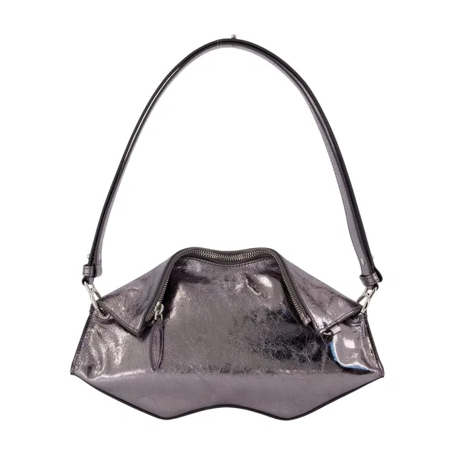 Alexander McQueen Manta Clutch — Silver Calfskin in Silver Calfskin from HEWI