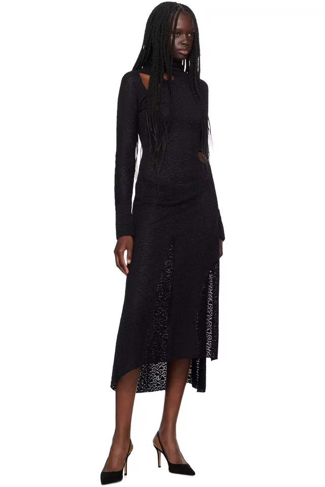 Victoria Beckham Black Cutout Midi Dress, photo 4 of 4 from SSENSE