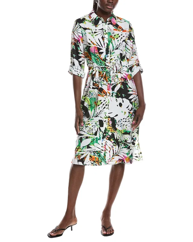 Joseph Ribkoff Midi Dress in //asset2.ruecdn.com/images/sw/141574/1415749352_RLSW_white multi.jpg, image 1 of 1 from Gilt