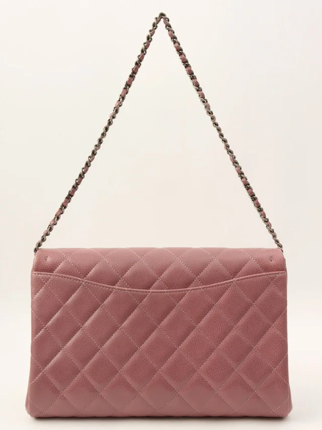 Chanel Caviar Skin CC Turnlock Chain Shoulder Bag, Black, manufactured around 2015 in Black Caviar leather from VINTAGE QOO TOKYO, photo 2 of 11