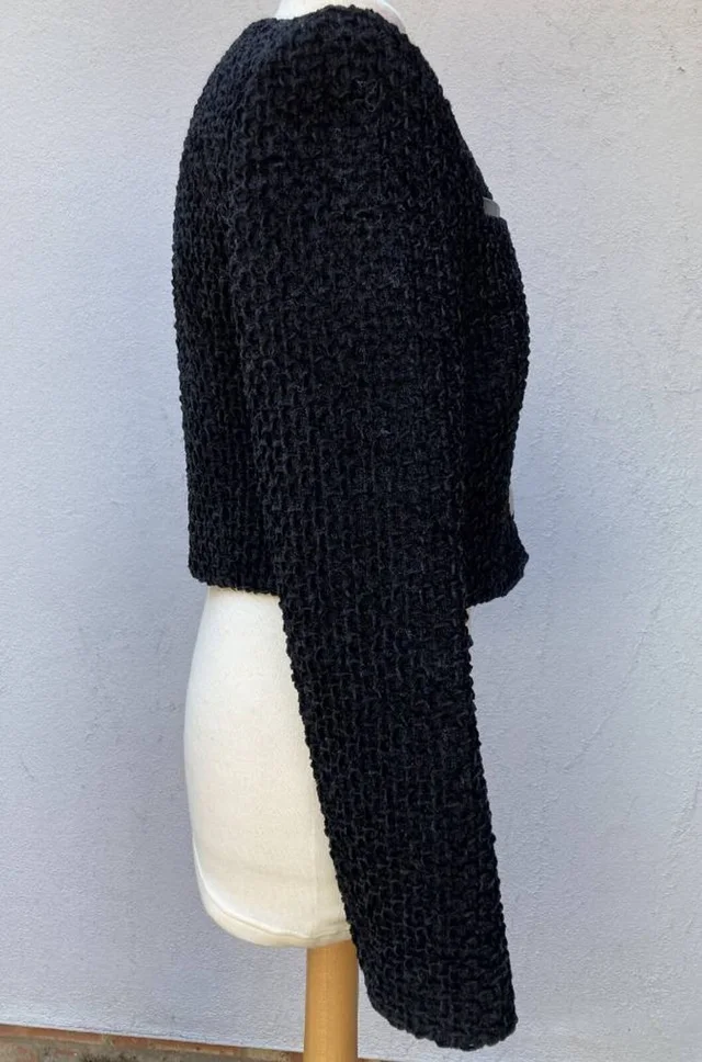 Balenciaga Short Fitted Wool Blend Jacket Black Size: 10 in Black Wool from Oxfam Online Shop, photo 2 of 8