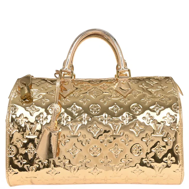 Louis Vuitton Gold Monogram Miroir Speedy 30 Handbag M95272 in Gold from AMORE Vintage Tokyo