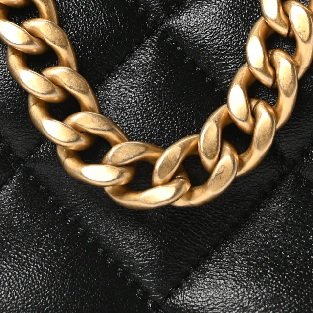 Chanel Quilted Small Top Handle Shopping Bag Black in Black Lambskin from FASHIONPHILE, photo 7 of 9