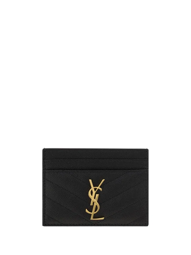 Saint Laurent Matelassé Leather Card Case — Black Calf Bos Taurus Cases in Black Leather from HEWI