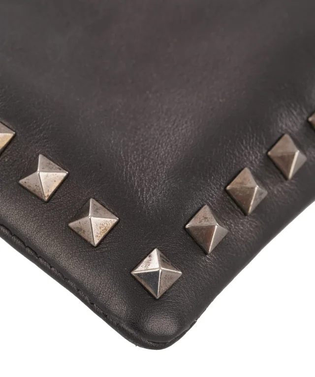 Valentino Garavani Rockstud Leather Pouch Clutch in Leather from Luxury Promise, photo 6 of 11