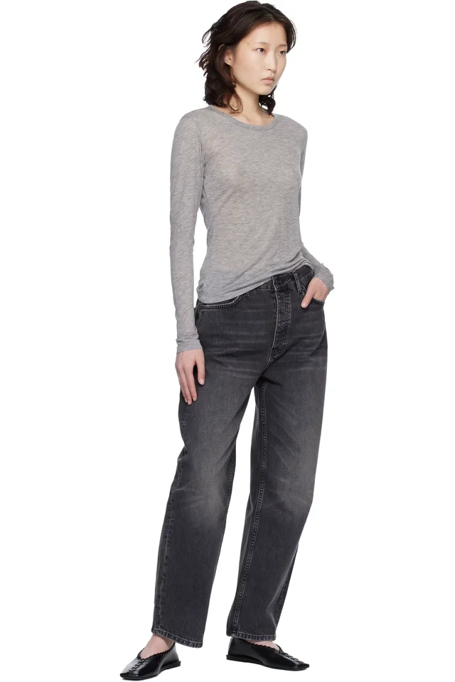 ANINE BING Gray Sylvie Long Sleeve T-shirt, photo 5 of 5 from SSENSE