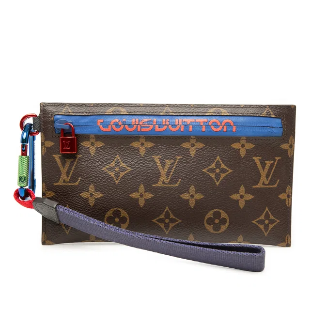 Brown Louis Vuitton Monogram Outdoor Ribbon Pochette Clutch Bag in Brown Coated canvas from Designer Revival