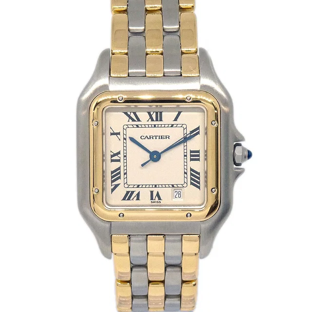 Cartier Panthere MM 3-Row Ref.183949 Quartz Watch 18KYG SS from AMORE Vintage Tokyo