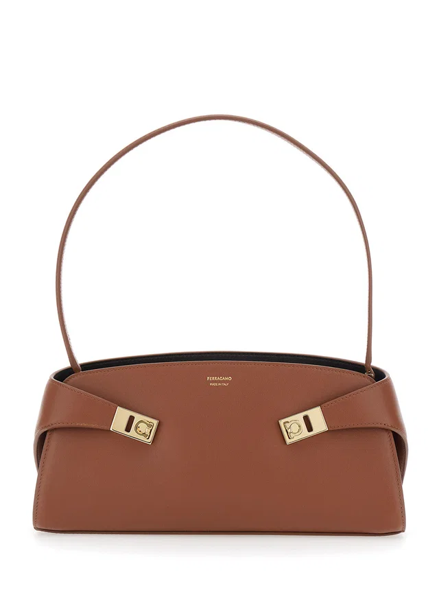 Ferragamo Shoulder Bag — Brown Calf Leather in Brown Calfskin from HEWI