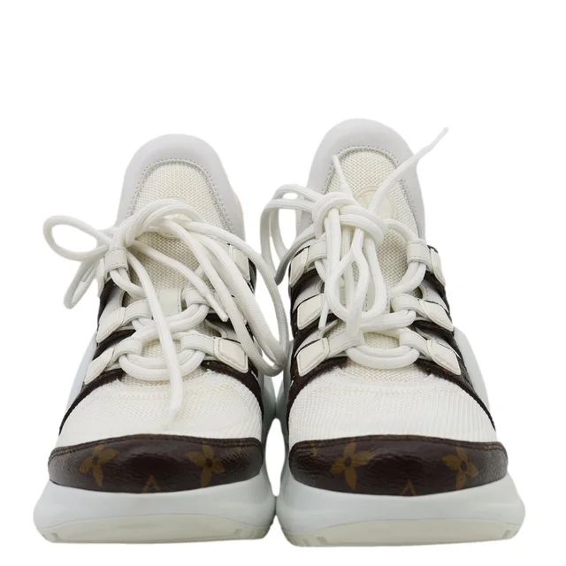 Louis Vuitton Archlight Mesh and Monogram Sneakers White Size 36.5 in White Coated canvas from Dallas Designer Handbags