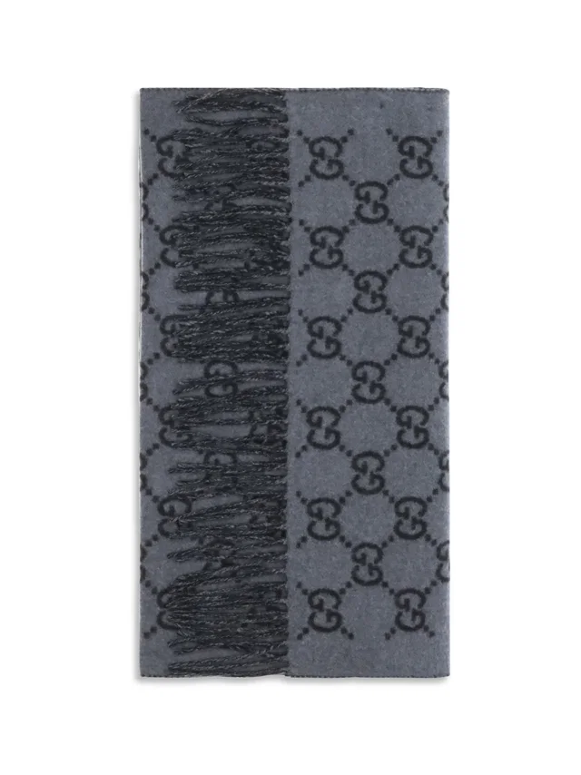 Gucci Gg Scarf — Gray Kashmir/capra Hircus Scarfs in Grey Woven leather from HEWI