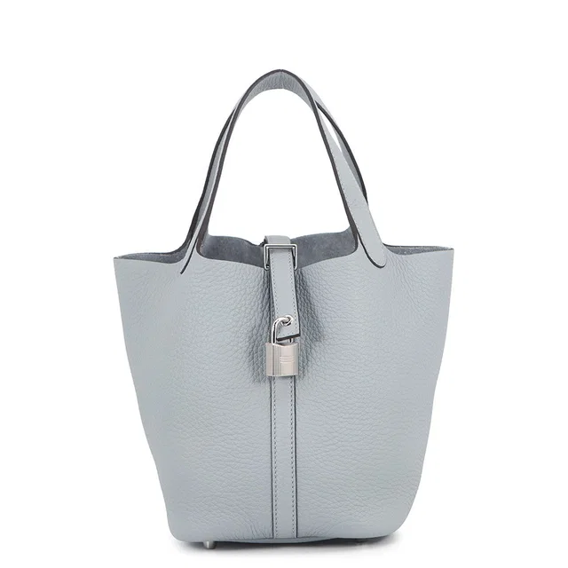 Hermès Picotin Lock Green Pantan Taurillon Clemence Size PM in Green Clemence leather from GALLERY RARE