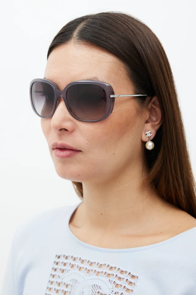 Chanel 5292B Circular Rhinestone Sunglasses from VSP Consignment