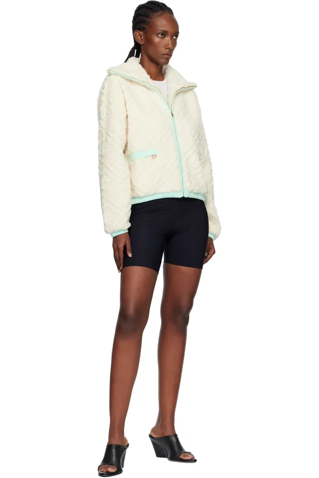 Casablanca Off-White Monogram Jacquard Fleece Jacket, photo 4 of 4 from SSENSE