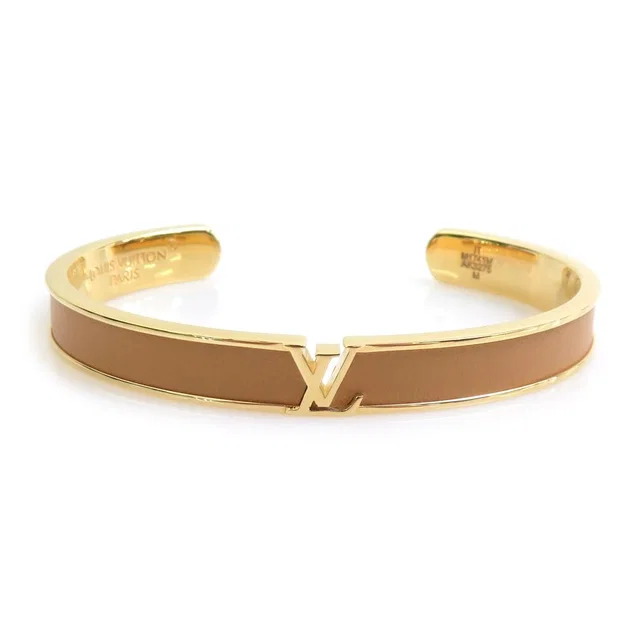 Bracelet Bangle LV Initial in Leather from The Reluxe