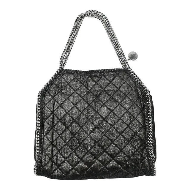 Stella McCartney Black Falabella Metallic Quilted Tote Bag in Black from Clotheshorse Anonymous