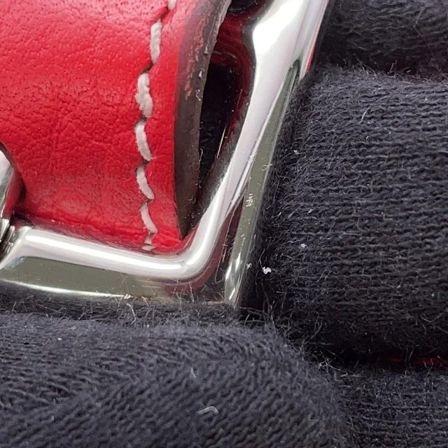 Hermès Halzan Rouge Casaque Taurillon Clemence Size 31 in Red Clemence leather from GALLERY RARE, photo 13 of 16