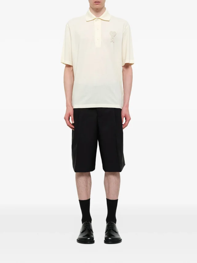 AMI Paris logo-patch cotton polo shirt, photo 2 of 2 from FARFETCH