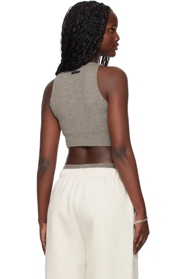 Fear of God ESSENTIALS Brown Holiday Waffle Sport Tank Top, photo 3 of 4 from SSENSE