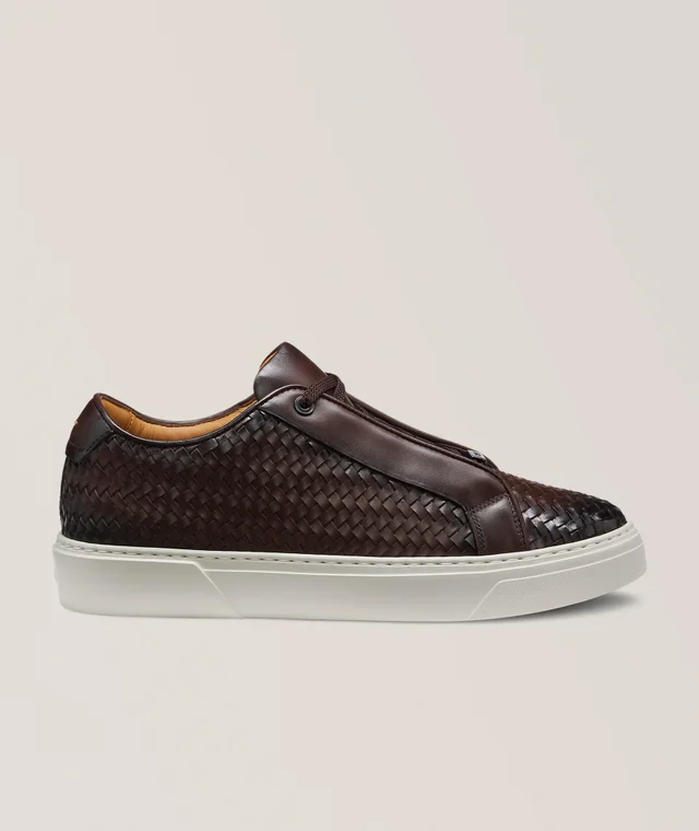 BOSS Gary Woven Leather Sneakers in Brown, image 1 of 1 from Harry Rosen