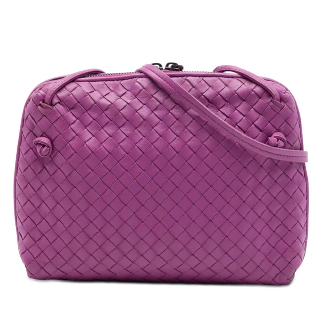 Purple Bottega Veneta Nappa Intrecciato Nodini Crossbody in Purple Nappa leather from Designer Revival