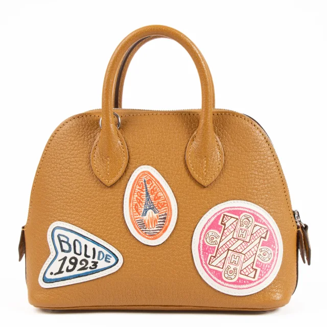 Hermès Bolide 1923 Mini Travel Caramel Chevre Mysore PHW in Goatskin from Labellov, photo 7 of 11