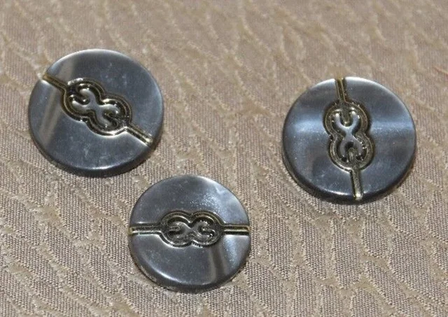 Vintage Signature Escada Logo Replacement Gray And Silver Resin Buttons Lot 3 in silver|gray Resin from Poshmark