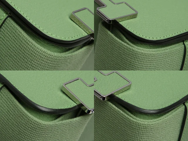 Hermès Vert Criquet and Vert Fizz Chèvre Mysore Geta in Green Goatskin from Ann's Fabulous Finds, photo 8 of 10