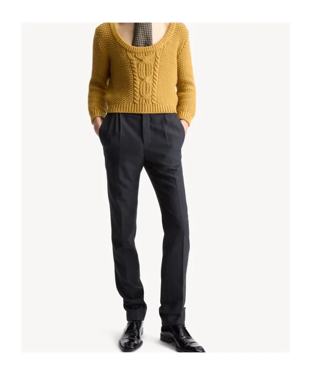Saint Laurent tapered pants in felted wool gabardine, photo 4 of 4 from SENSER