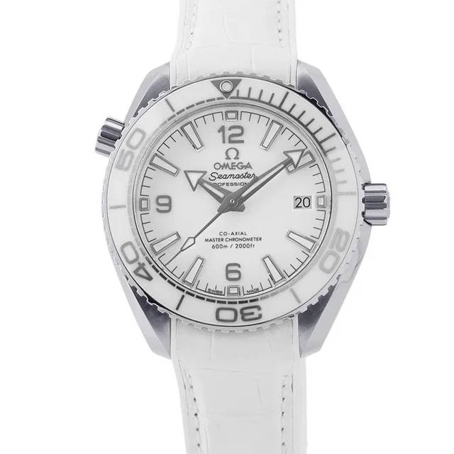 Omega Seamaster 600 Planet Ocean Master Chronometer W39.5mm Stainless Steel Leather Rubber White… in White Leather from GALLERY RARE