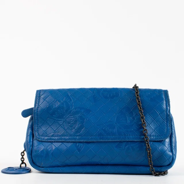 Bottega Veneta Blue Butterfly Crossbody Bag in Blue Leather from Labellov