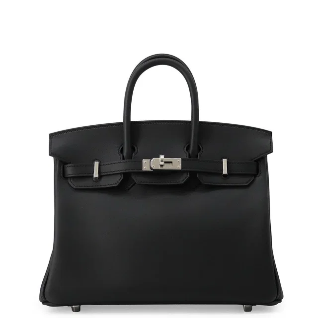 Hermès Birkin 25 Black Silver Swift Handbag in Black Swift leather from The Reluxe