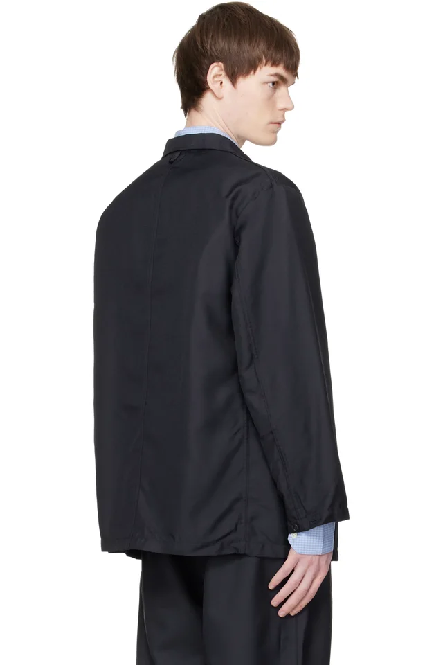 nanamica Navy Polyester Twill Club Blazer, photo 3 of 4 from SSENSE