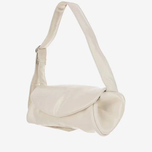Jil Sander Cannolo Grande Shoulder Bag — White Leather in White Leather from HEWI