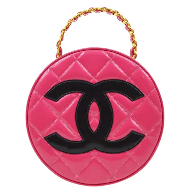 Chanel 1995 Round Vanity Handbag in Patent leather from AMORE Vintage Tokyo