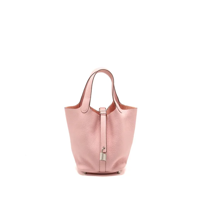 Hermès picotin 18 lock bag clemence rose sakura SHW stamp w in Pink Clemence leather from EMIER