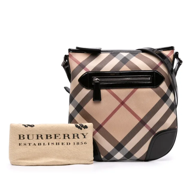 Beige Burberry Supernova Check Coated Canvas Dryden Crossbody in Beige Coated canvas from Designer Revival, photo 7 of 7