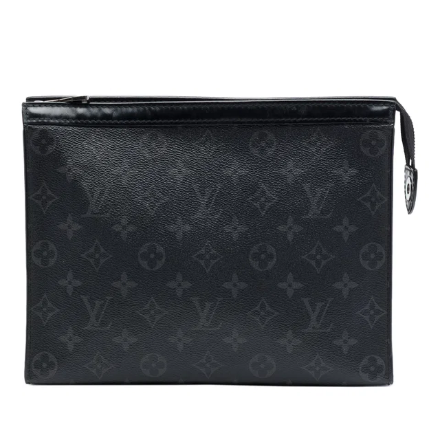 Black Louis Vuitton Monogram Eclipse Pochette Voyage MM Clutch Bag in Black Canvas from Designer Revival
