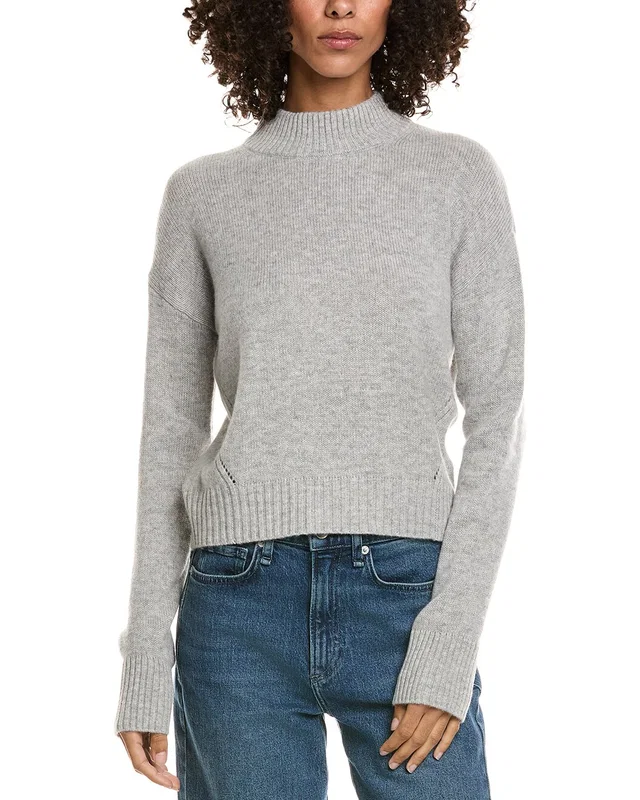 InCashmere Crop Mock Wool & Cashmere-Blend Sweater, image 1 of 1 from Gilt