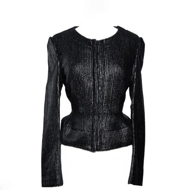 Burberry Prorsum Black Scaled Leather Jacket in Black Leather from Designer Archives